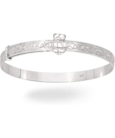 Classic Sterling Silver Baby Bangle - Ideal for Christening, Birthday, Baby Shower - Adjustable Expander Bracelet Gift - Buy Online on SooperMarket.com