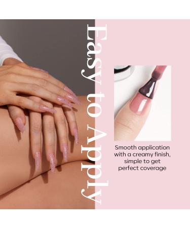 Modelones Gel Nail Polish 15ml Sheer Dusty Rose - Transparent Jelly Nude Pink Champagne Color - Soak Off LED Salon DIY Manicure Kit for Women Girls - Buy Online on SooperMarket.com