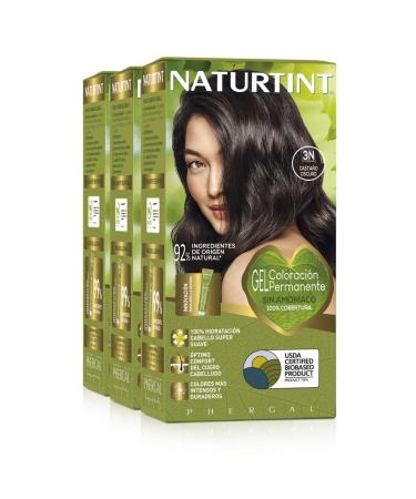 Natureint Biobased |Hair color without ammonia |3n chestnut brown dark |High proportion of natural ingredients3 pack |510 ml 3n.Chestnut brown dark 170 ml (3 pack)
