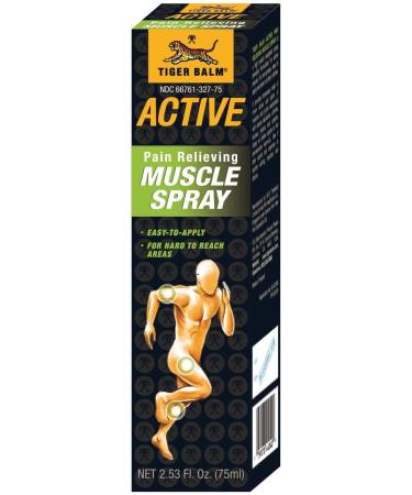 Tiger Balm Active Muscle Spray 2.53 fl. oz. Sports Spray Muscle Rub Spray Analgesic Spray for Muscles Spray for Back Discomfort & More Relieving Spray for Soreness 2.53 Fl Oz (Pack of 1)