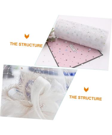 KALLORY 4 Rolls Mesh Roll Decor Gauze Tutu Fabric Tulle Spool Diy Clothes Supply Rhinestones Cloth Cap - Buy Online on SooperMarket.com
