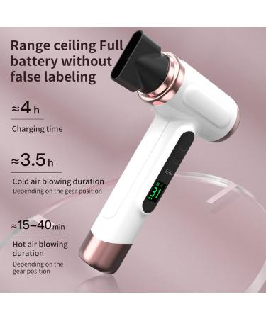 Cordless Hair Dryer Portable Blow Dryer for Women Men Hot Cold Blow 15000mAh Rechargeable Lightweight Portable Blow Dryer for Dormitory Travel Fast Drying As Salon (US Plug) US Plug White - Buy Online on SooperMarket.com
