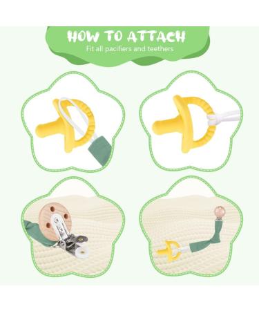 Vicloon Baby Dummy Clips 3 Pcs - BPA Free Soother Pacifier Chain Holder Clips for Boys and Girls - Teether Toy or Soothie - Green/Gray/Beige - Buy Online on SooperMarket.com