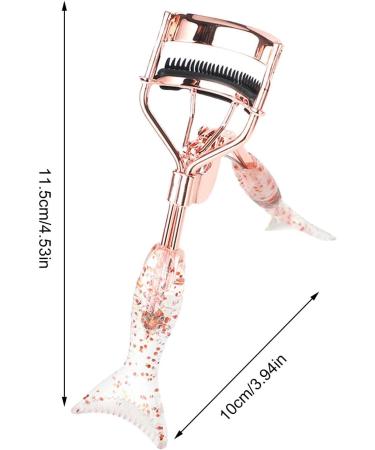 Virtcooy Small Eyelash Curler Small Fish Tail Shape Eye Curler with Comb Teeth - Ergonomic Portable Makeup Supplies Beautiful Eyelash Tools for Girls Women Females Ladies A4 Electroplated Rose Gold With Black Comb Rose Go - Buy Online on SooperMarket.com