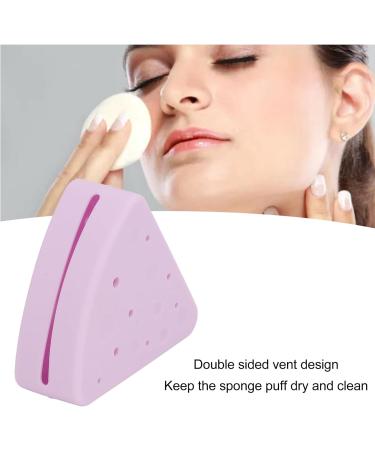 TYTOGE Portable Triangle Powder Puff Storage Box Double Sided Vent Breathable Silicone Makeup Sponge Holder for Home and Travel (Light Purple) - Buy Online on SooperMarket.com