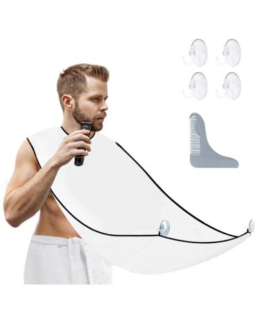 Beard Trimmer Catcher JT JUSTIME Beard Shaving Apron Bib Moustache Grooming Kit with Shaping Tool for Men's Trimming Hair Cutting Cape
