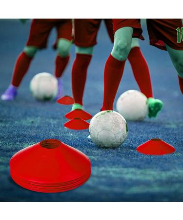 10pcs Pro Disc Cones with Carry Bag - Agility Training Cones for Soccer, Football, Basketball & More | Blue&Red Thickened Version 24g - Buy Online on SooperMarket.com