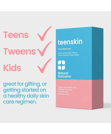 Teen Skin Face Wash Duo - Gentle Daily Foaming Face Wash for Boys & Girls | Non-toxic Ingredients | Prevent Acne | 2 x 5 oz Bottles - Buy Online on SooperMarket.com