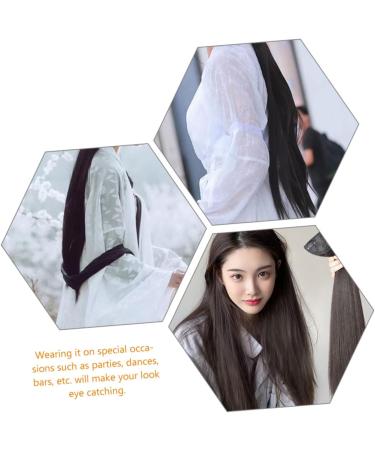 ABOOFAN Piece Long Straight Hair Wig Womens Wigs Clip in Extensions Wigs for Women Natural Wig Black Wig Long Straight Hair Extensions Hair Accessories Miss Cosplay High Temperature Wire 60X15CM Black - Buy Online on SooperMarket.com