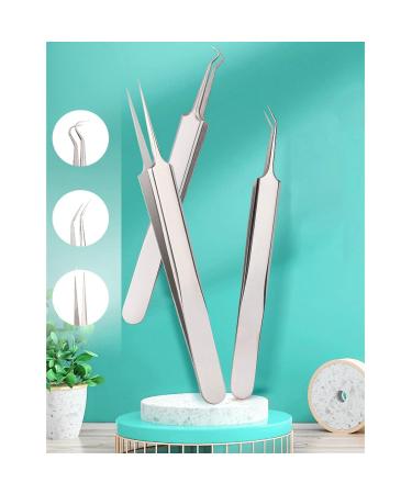 Acne Clips Set - 3-Part Cell Clip Pinchette & Blackhead Remover Tool for Beauty Salon & Home Use - Silver - Buy Online on SooperMarket.com