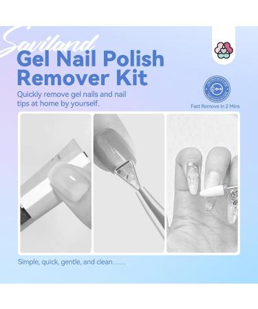 SAVILAND Gel Nail Polish Remover Kit - Quick & Easy 2-Minute Soak-off with Castor Oil & Vitamin E - Complete 9 PCS Set for Home Salon Use - Buy Online on SooperMarket.com