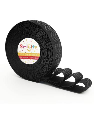 SmiLife Silicone Gripper Tape for Clothing  1.1 Inches Non-Slip Gripper Elastic for Sewing  Silicone Gripper Elastic Band  12 Yards  Black Black 1.1 Inches x 12 Yards