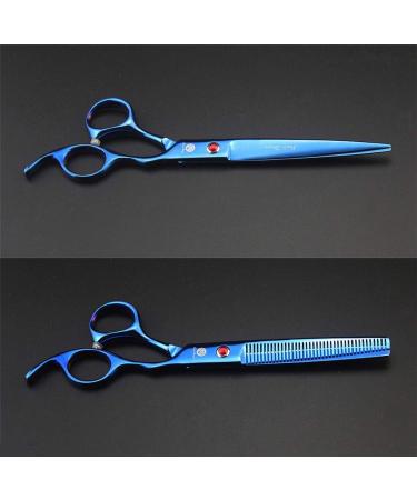 Purple Dragon PS02 Professional 7.0 inch 4PCS Pet Grooming Scissors Kit Japan Premium Steel Straight & Curved & Thinning Blade Dog Hair Cutting Shears Set with Case Blue - Buy Online on SooperMarket.com