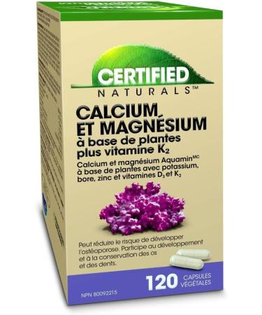 Certified Naturals - Plant-Source Calcium Magnesium + K2-120 vegetable capsules - Buy Online on SooperMarket.com