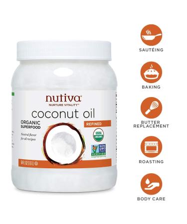 Nutiva Organic Refined Coconut Oil 54 fl oz | Healthy Cooking & Skin Care - Buy Online on SooperMarket.com