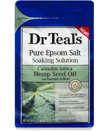 Dr Teal's Hemp Seed Oil Epsom Salt Soak 3 LBS + Foaming Bath 34 FL OZ Bundle - Buy Online on SooperMarket.com