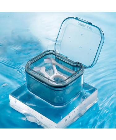 Three Layers Denture Box with Strainer Denture Box for Soaking Dentures and Storage Mouthguards Clear Dentures Braces Case for Daily Travel Cleaning(Blue) - Buy Online on SooperMarket.com