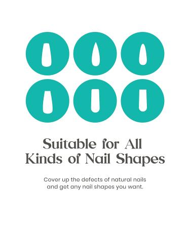 Beetles 500Pcs Long Coffin Fake Gel Nail Tips with Glues - Clear Press On Nails for Acrylic/Dip Powder/Poly Gel Extensions - Halloween Nail Art Design - Buy Online on SooperMarket.com