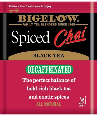 Bigelow Decaffeinated Spiced Chai Black Tea - 120 Tea Bags (6 Pack) - Premium Flavor - Buy Online on SooperMarket.com