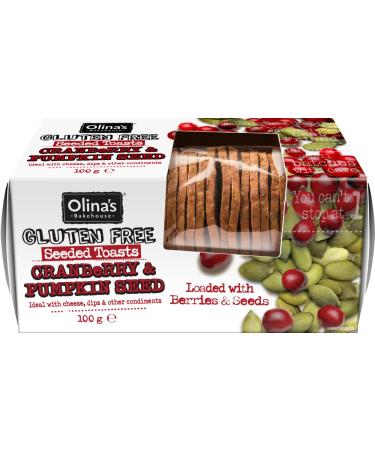 OLINA'S BAKEHOUSE Gluten Free Seeded Toasts - Cranberry/Pumpkin 100g - 6 Pack