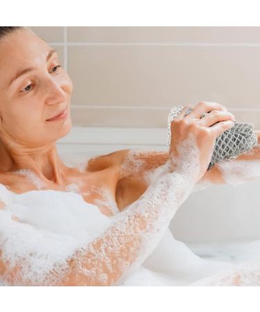 African Bath Sponge Set - Exfoliating Body Scrubber Trio in Black, White, Grey - Buy Online on SooperMarket.com