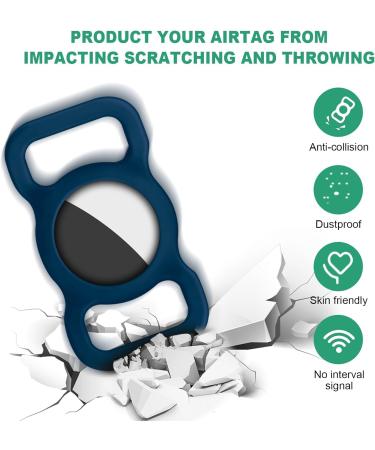 Ainiv Silicone Protection Case for Apple Airtag - 2-Piece Set in Black & Blue | Durable Pet Collar Accessories for Dog & Cat Tracking - Buy Online on SooperMarket.com
