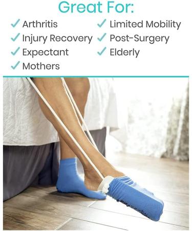 tesrgre Sock Aid and Off Stocking-Sock Helper Aide Tool -Puller for Elderly Pregnant Pull Up Assistance Help White - Buy Online on SooperMarket.com