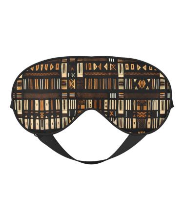 SSIMOO African Mud Cloth Tribal Soft Sleep Eye Mask Female Breathable Eye Patch Perfect for Travel and Relaxation Black