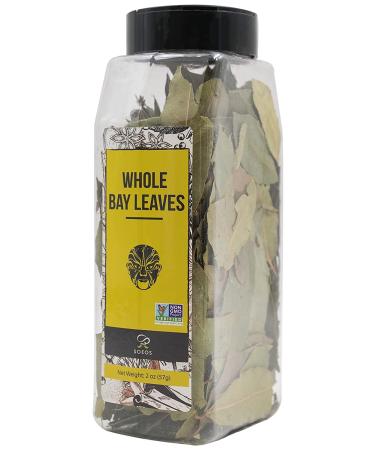 Soeos Bay Leaves 2oz (57g),Non-GMO Verified,Natural Dried Bay Leaf,Freshly Packed to Keep Fresh,Bay Laurel Herbs for Cooking,Bay Laurel Leaf,Dried Bay Leaves,Whole Bay Leaves,Fresh Bay Leaves.,Green