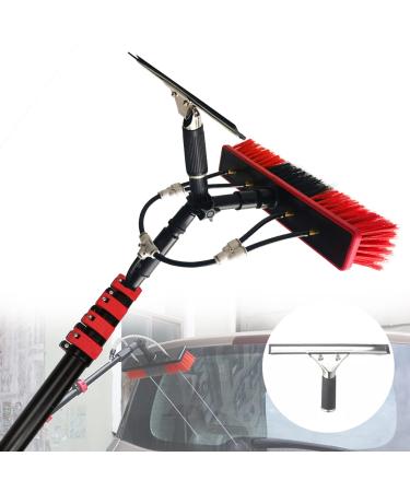 Window Cleaning Pole photovoltaic cleaner Water Fed Brush Window Cleaning Brush Squeegee Extendable Window Cleaning Pole Professional Window Cleaner Kit Multipurpose 35cm Brush Head 4M/13FT