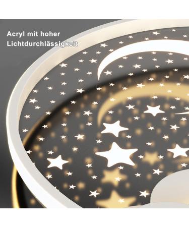 Buy Ahxiaozn LED Star Moon Ceiling Lamp for Kids | Dimmable Remote Control | 50cm White Bedroom Light | Perfect for Girls & Boys Rooms - Buy Online on SooperMarket.com