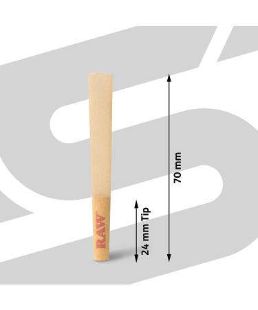 RAW Cones Classic Single Size 70/24 - Mini Preroll for Quick Sesh - 100 Pack - Buy Online on SooperMarket.com
