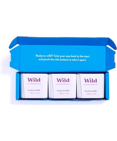Wild - Natural Refillable Deodorant - Coconut & Vanilla Refill Trio Pack - Vegan & Eco-Friendly - Aluminium Free - Long Lasting Protection - 100% Natural Ingredients - 3 Pack of 40g Refills Coconut & Vanilla 40 g (Pack of 3) - Buy Online on SooperMarket.com
