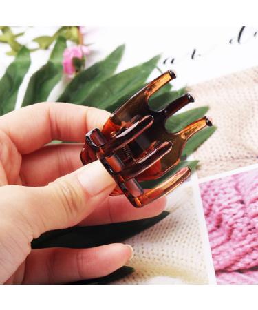 12 Medium Hair Claw Clips - No-Slip Grip for Women & Girls | Black & Brown - Buy Online on SooperMarket.com