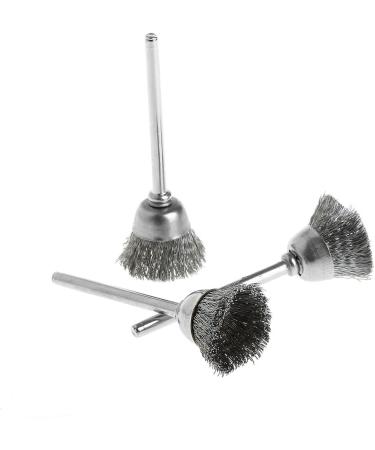 JOYKK 3Pieces Steel Wire Wheel Brush Head Abrasive Deburring Drilling Tools Bowl-shape - Silver - Buy Online on SooperMarket.com
