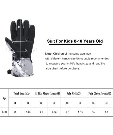 Buy 7-Mi Waterproof Winter Gloves for Boys 8-10 Years | Snow & Snowboarding Gear | Black Leather Cuffs - Buy Online on SooperMarket.com
