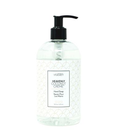 Vitabath Heavenly Coconut Creme Hand Soap Cleansing Moisturizing Wash for Hands with Nourishing Botanicals Aloe Vitamins & Antioxidants - Cruelty-Free Gluten-Free Paraben-Free - 16 oz