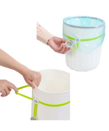 4pcs Magnetic Trash Bag Clips Adjustable Kitchen Garbage Rubber Band The Strong Magnetic Buckle Ensures The Trash Can Liner Stays in Place with All Types of Trash Cans and Garbage Bags