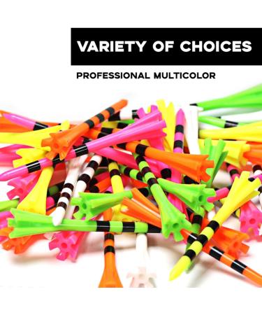 ENHUA Golf Plastic Tees 120 Pack - Unbreakable 3-1/4 Inch Long Blue Tees - Low Friction Bulk Tees - Mixcolor - Buy Online on SooperMarket.com