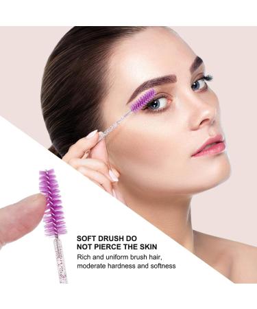 XPP Disposable Eyelash Brushes 100PCS - Crystal Purple Mascara Wands and Brow Spoolie for Makeup - Cosmetic Tools - Buy Online on SooperMarket.com
