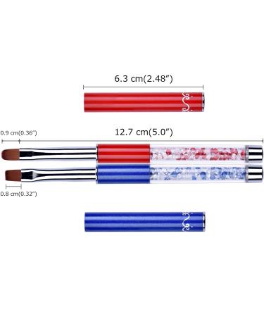 Buy Oval & Flat UV Gel Nail Brush Set | Rhinestone Handle | Professional Multicolor Nail Art Tools for Salon & DIY - Buy Online on SooperMarket.com