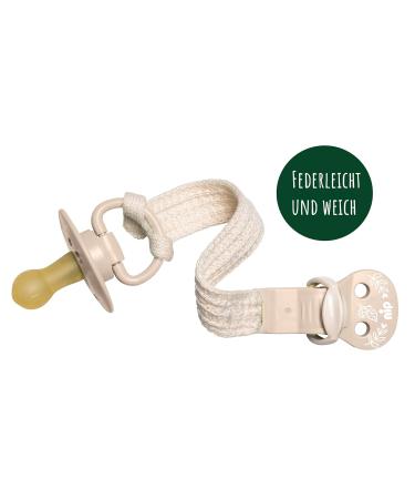Nip Stay Green Organic Cotton Pacifier Tape - Adjustable Clothing Protector - Made in Germany - Brown - Buy Online on SooperMarket.com