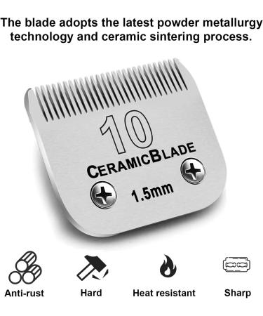 BESTBOMG Pet Clipper Blades - 1.5mm Stainless Steel Ceramic Blade Compatible with Oster, Wahl, Andis Dog Clippers - Buy Online on SooperMarket.com
