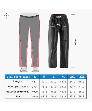 AXESQUIN 3XL Men's Waterproof Rain Pants - Breathable Lightweight Windproof Cycling & Hiking Overpants - Black - Buy Online on SooperMarket.com