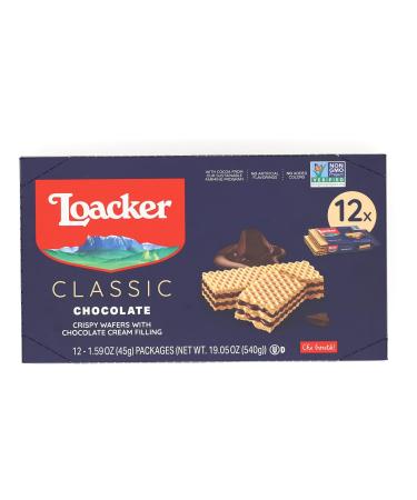 Loacker Premium Chocolate Wafers 45g/1.59oz pack of 12