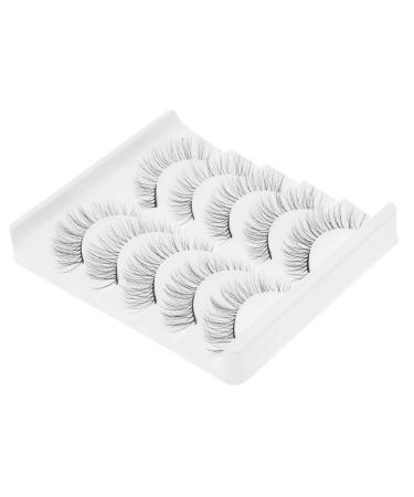 OSALADI 5 Pairs Short False Eyelashes Natural Mascara Makeup Mascara Eye Mascara Eye Lashes Glue Cosmetic 3d