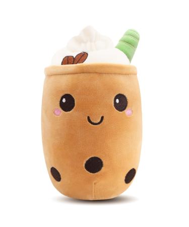 Guiffly Bubble Tea Plush Boba Plush Fluffy Stuffies Soft Toys Cuddle Pillow Cute Stuff Squish Mallow Plush Toy Fluffy Stuffies Boba Plushies Milk Tea Hugging Pillow Cuddle Cushion Brown
