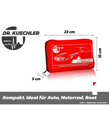 Dr.Kuechler Medical Motor Pocket - Complete DIN 13164 First Aid Set STVO Compliant for Cars - 2024 Quality Standards - Buy Online on SooperMarket.com