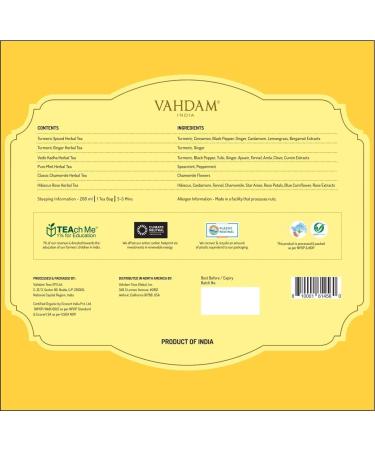 Vahdam Herbal Tea Trial Set | 6 Varieties 60 Tea Bags | Perfect Gift Set for Tea Lovers | International Shipping - Buy Online on SooperMarket.com