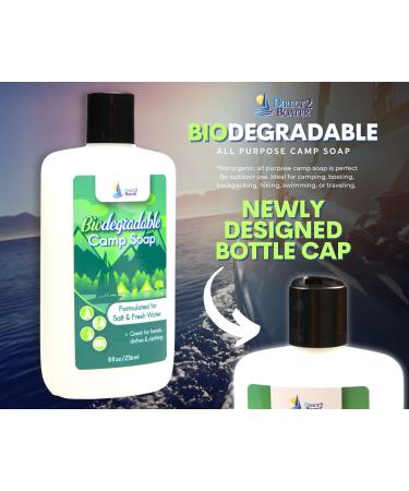 Biodegradable Camp Soap 8 oz (2 Pack) - Fresh & Salt Water Safe - Unscented & Fragrance-Free - Travel Hand, Dish, Clothing, and Laundry Soap - Buy Online on SooperMarket.com